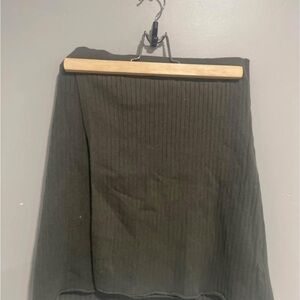 Free People Dark Olive Ribbed Pencil Skirt